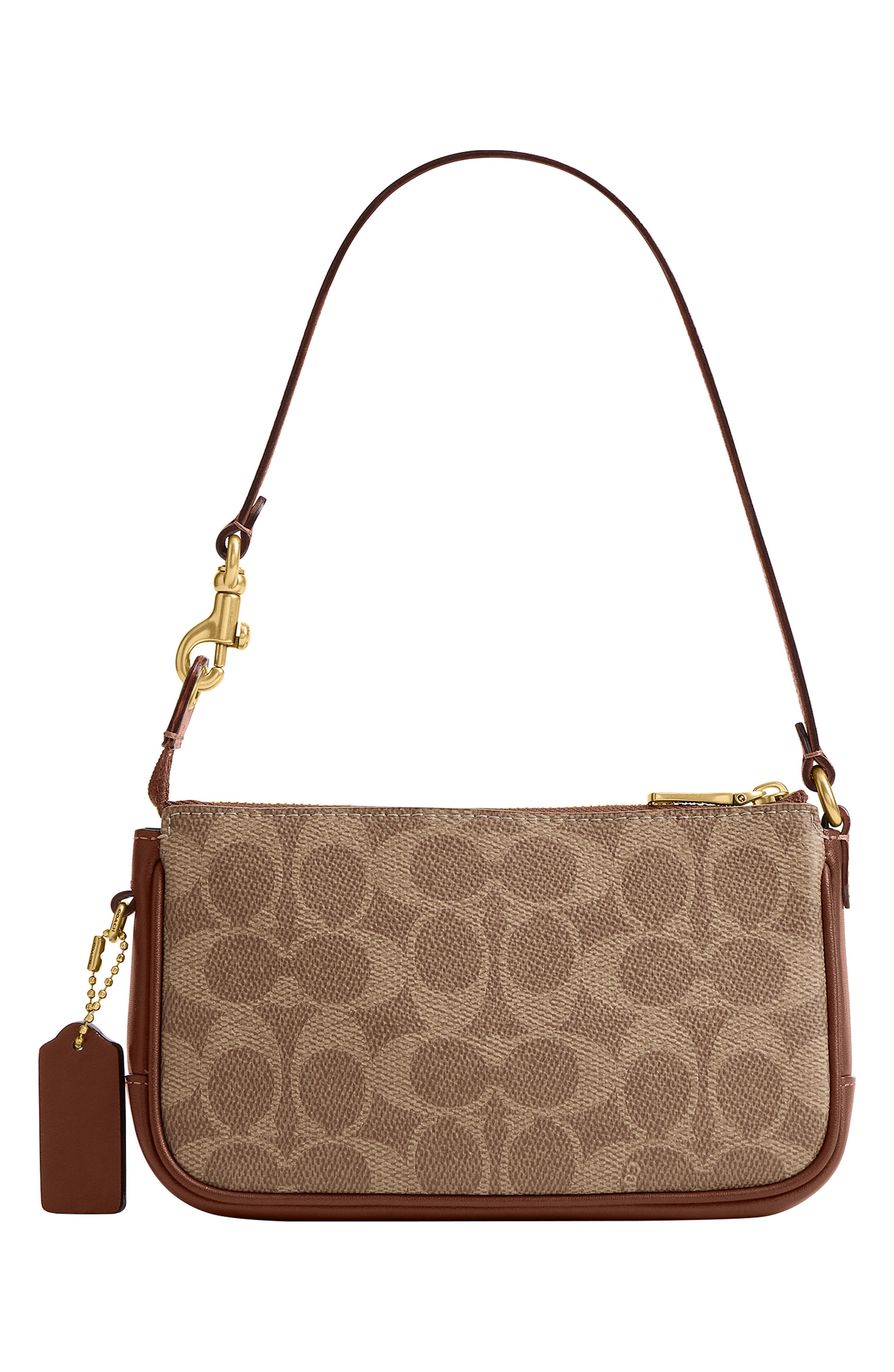 Plaza 18 Signature UpcraftedLeather Baguette Bag, Alternate, color, B4/ TAN BROWN