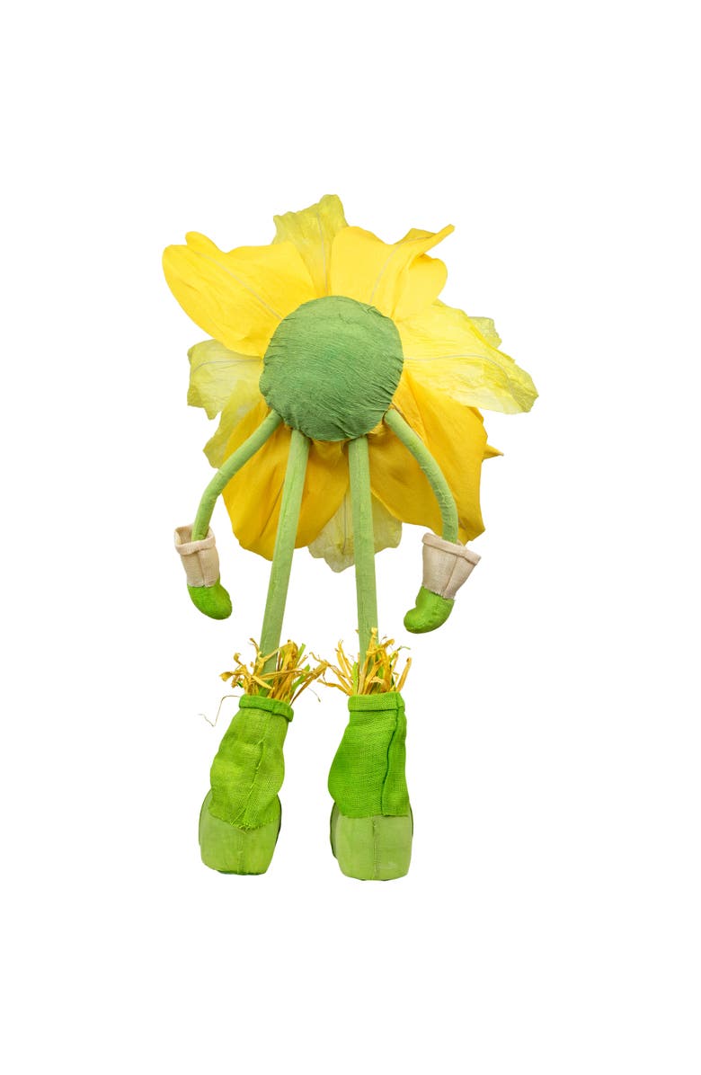 Northlight 47" Yellow and Green Spring Floral Standing Sunflower Girl Decorative Figure, Alternate, color, Yellow