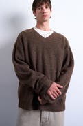 Topman Oversize V-Neck Rib Sweater