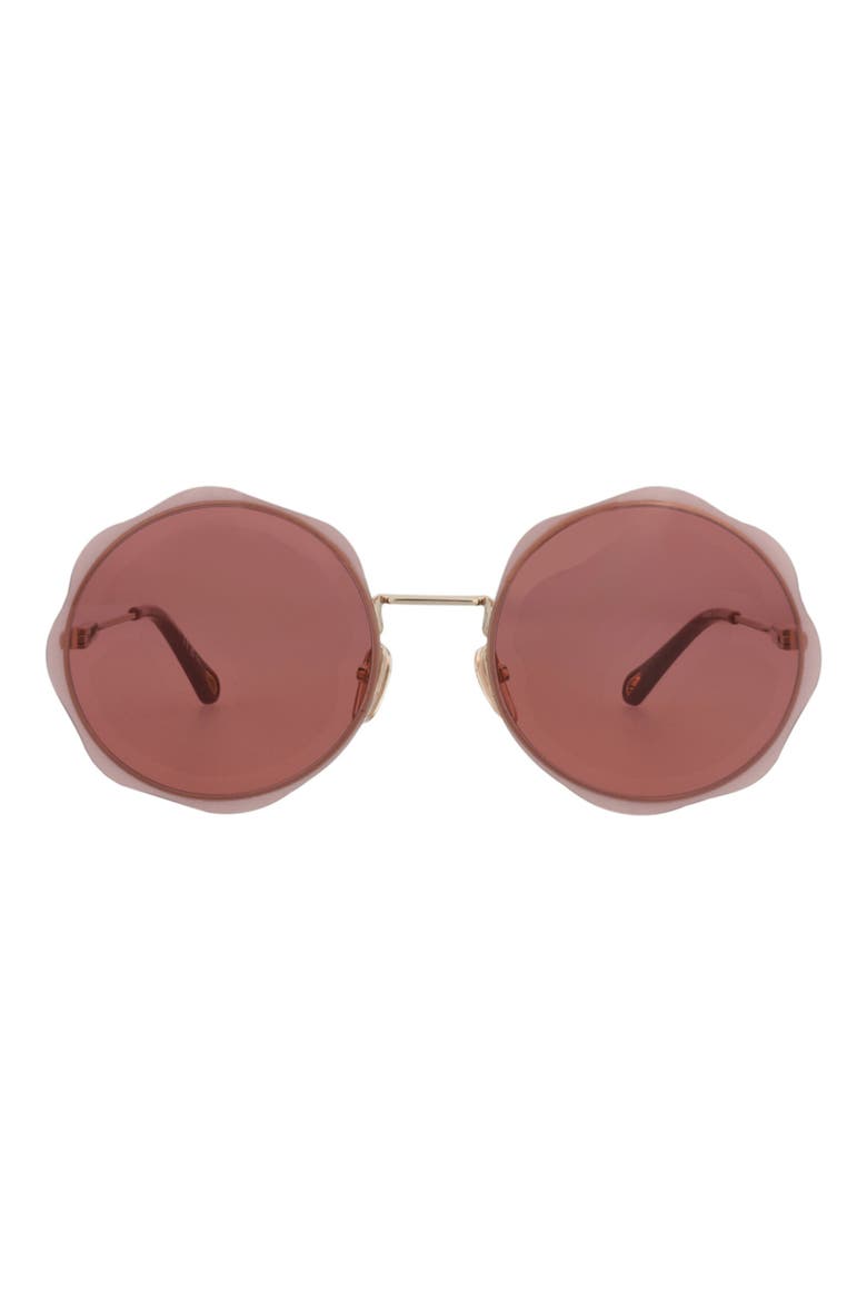 61mm Round Sunglasses, Main, color, GOLD GOLD RED