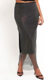 Petal & Pup Sherida Sparkle Mesh Midi Skirt