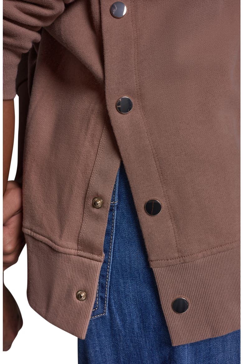 French Terry Snap Side Hoodie, Alternate, color, CAMEL