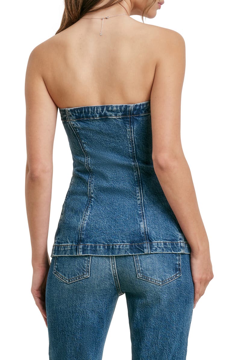 Favorite Daughter The Phoebe Strapless Denim Bustier Top, Alternate, color, Reston