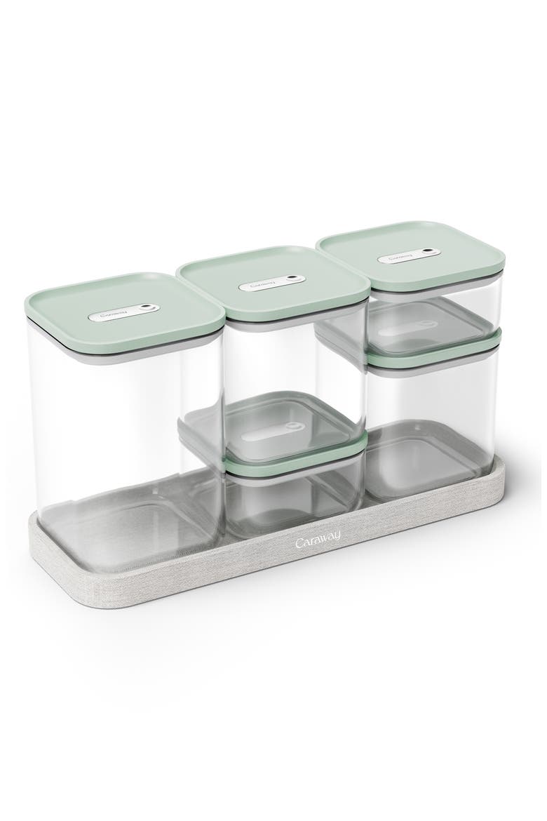 Set of 5 Airtight Storage Containers, Alternate, color, MIST