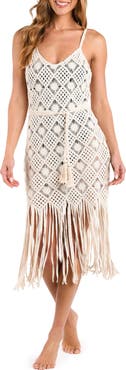 L'AGENCE Haleigh Diamond Crocheted Cover-Up Dress