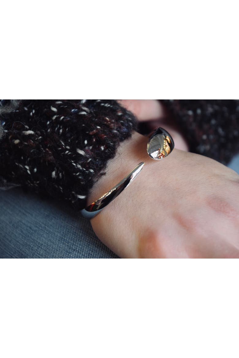 Flat Drop Bangle, Alternate, color, Sterling Silver