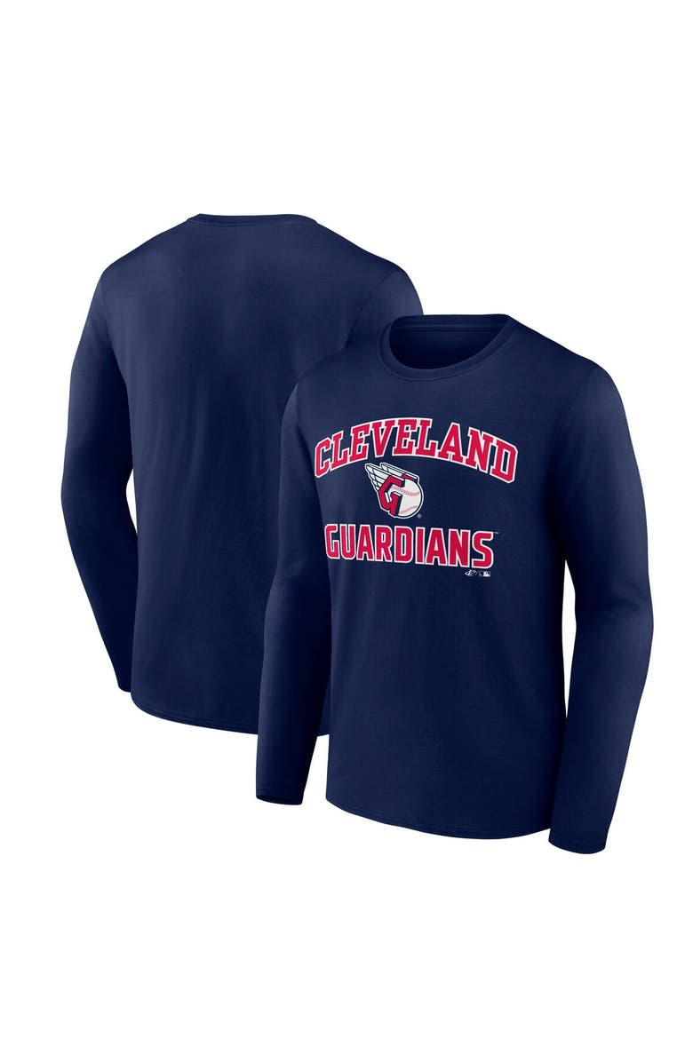 Logo Athletic Men's Logo Athletic Navy Cleveland Guardians Heart & Soul Long Sleeve T-Shirt, Main, color, Navy