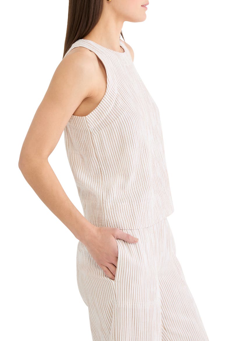Pinstripe Cotton Blend Gauze Tank, Alternate, color, NEUTRAL MIX
