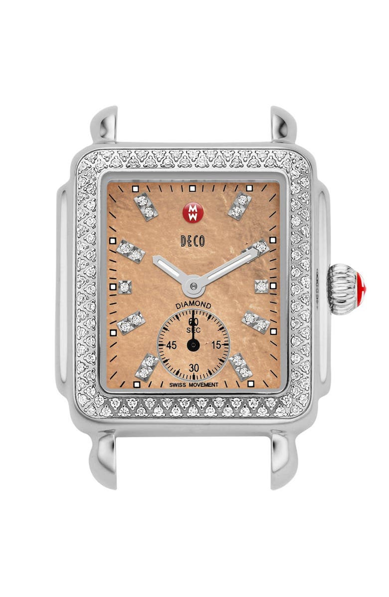 MICHELE 'Deco 16 Diamond' Diamond Dial Watch Case, 29mm x 31mm, Main, color,