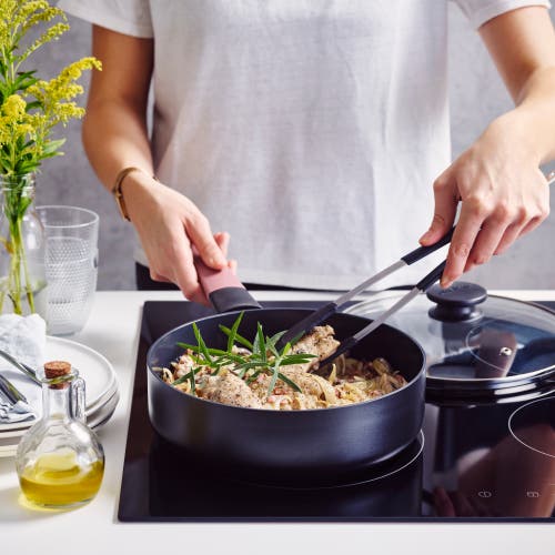Brabantia Tasty+ 9.5" Sauté Pan With Lid, Nonstick Ceramic Coating In Black