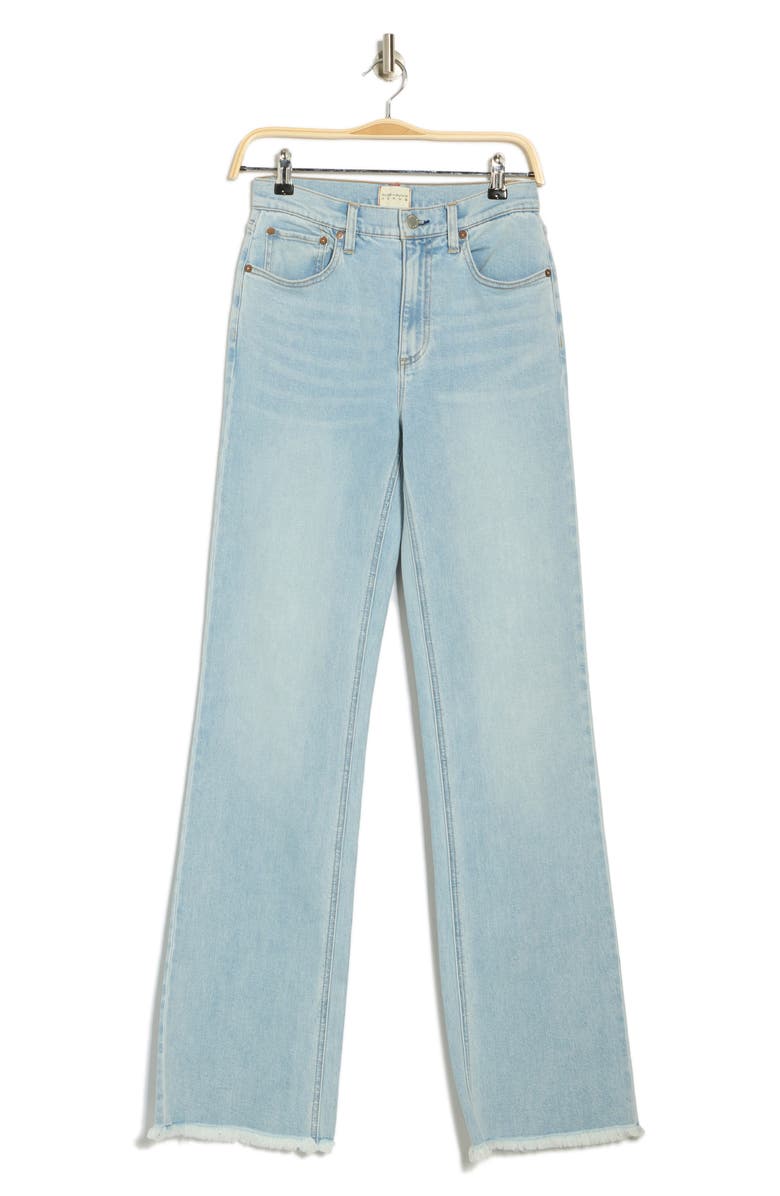 Alice + Olivia Bodie High Waist Fray Hem Bootcut Jeans, Alternate, color, 