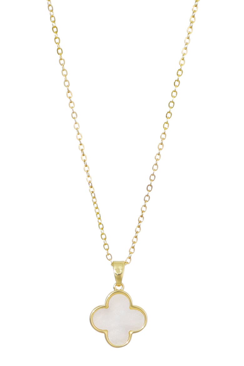Clover Drop Huggie Hoop Earrings & Pendant Necklace Set, Alternate, color, GOLD