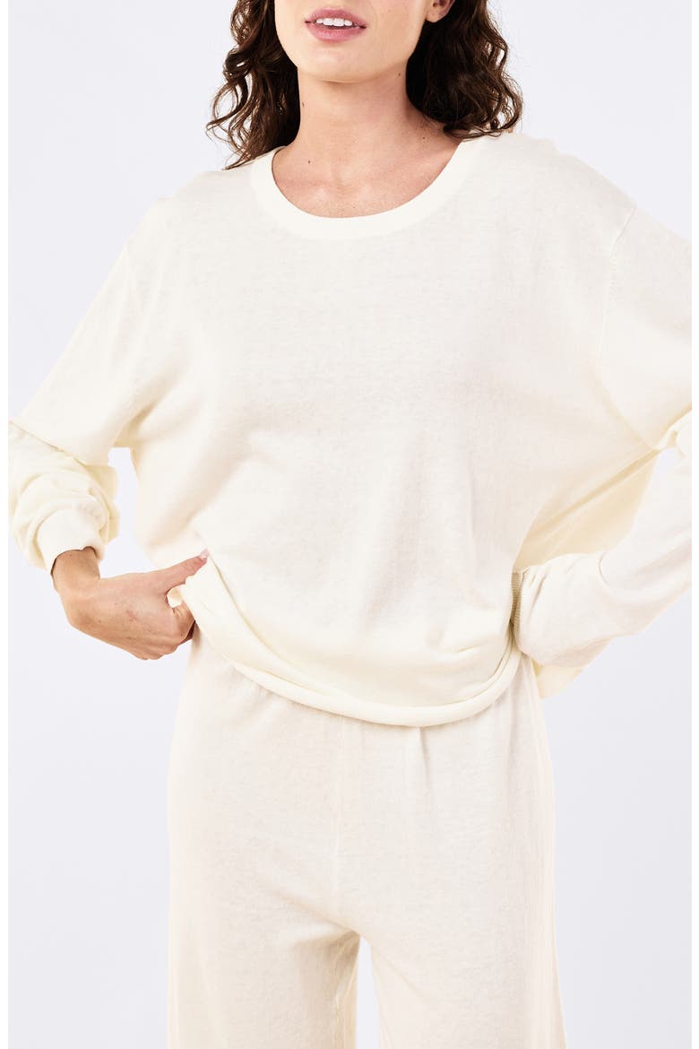 Cotton Knit Sweater, Alternate, color, SOFT CREAM