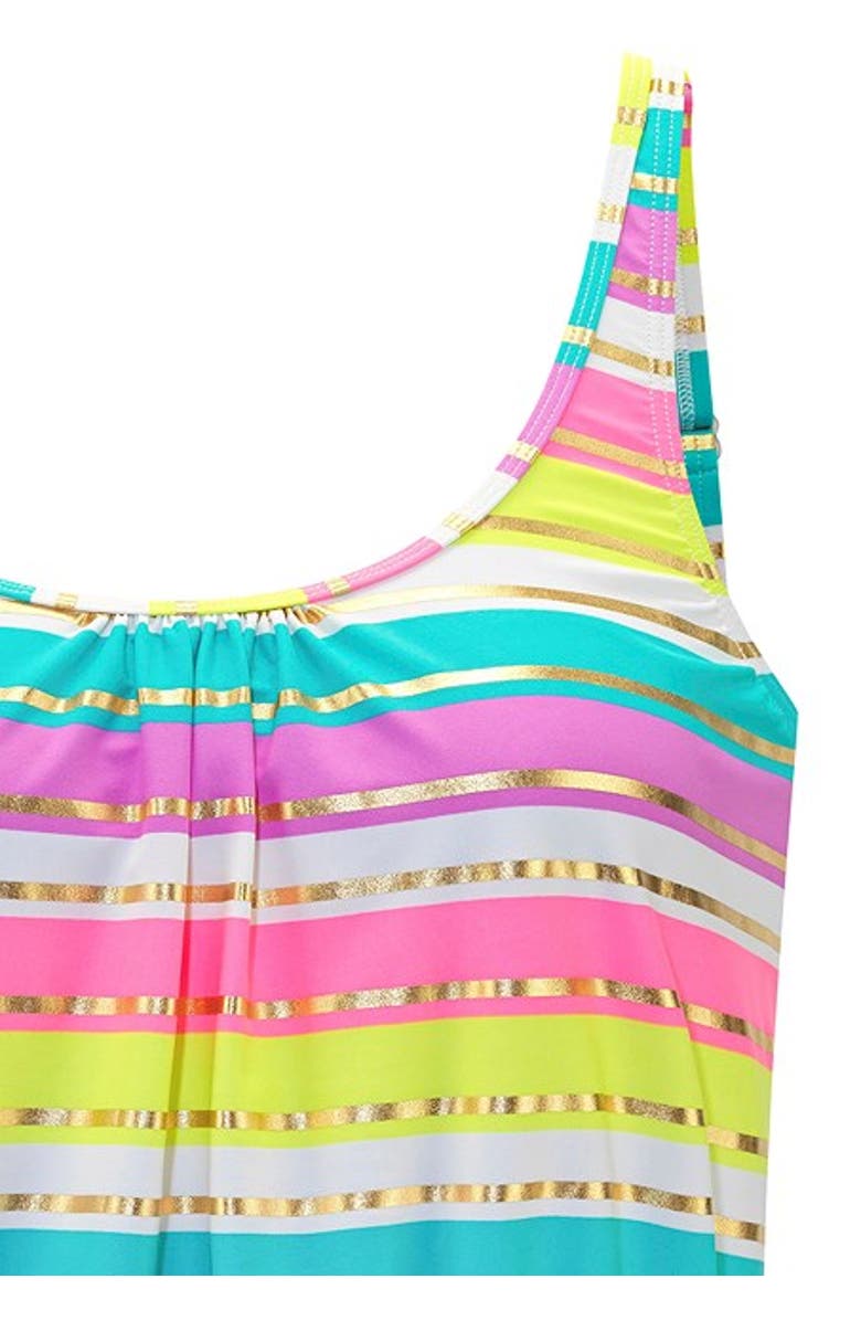 LASCANA Women's Striped Tankini Top, Alternate, color, Multi Print