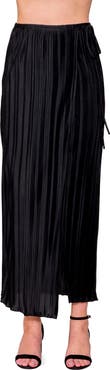 MELLODAY Pleat Side Tie Knit Maxi Skirt