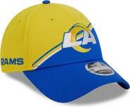 New Era Men's New Era Gold/Royal Los Angeles Rams 2023 Sideline 9FORTY Adjustable Hat