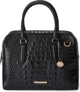 Brahmin Marissa Croc Embossed Leather Satchel
