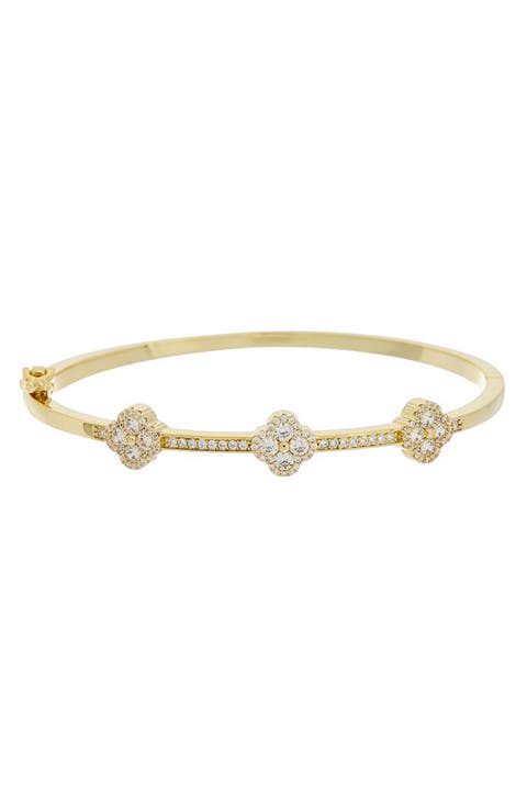 Cubic Zirconia Clover Bangle
