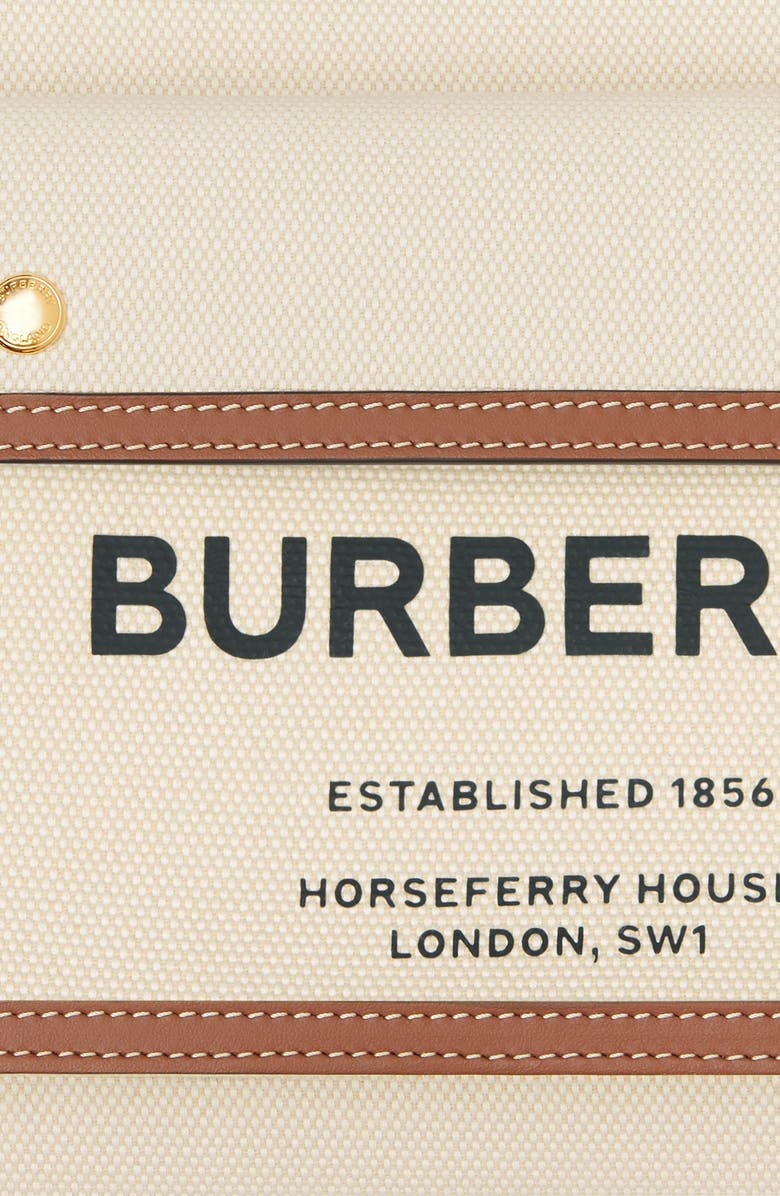 Burberry Mini Two-Tone Canvas & Leather Pocket Bag, Alternate, color,