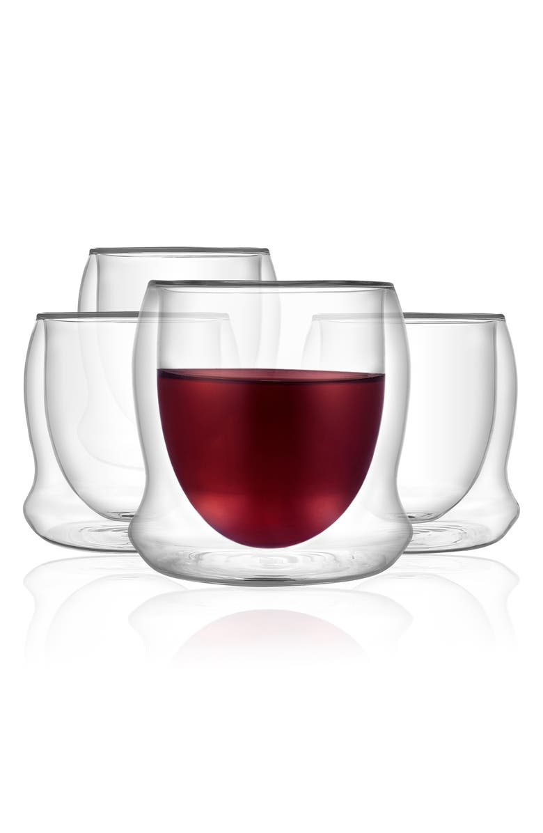 JoyJolt Set of 4 Cosmos Double Wall Wine Glass, Main, color,