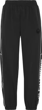 PLEIN SPORT Nylon Loose Fit Piping Jogging Pants Scratch Women