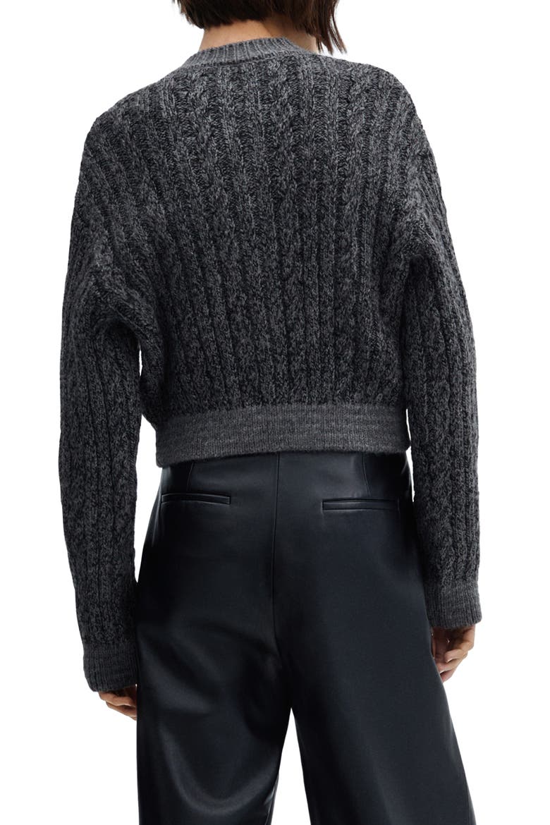 Griz Cable Cardigan, Alternate, color, DARK GREY
