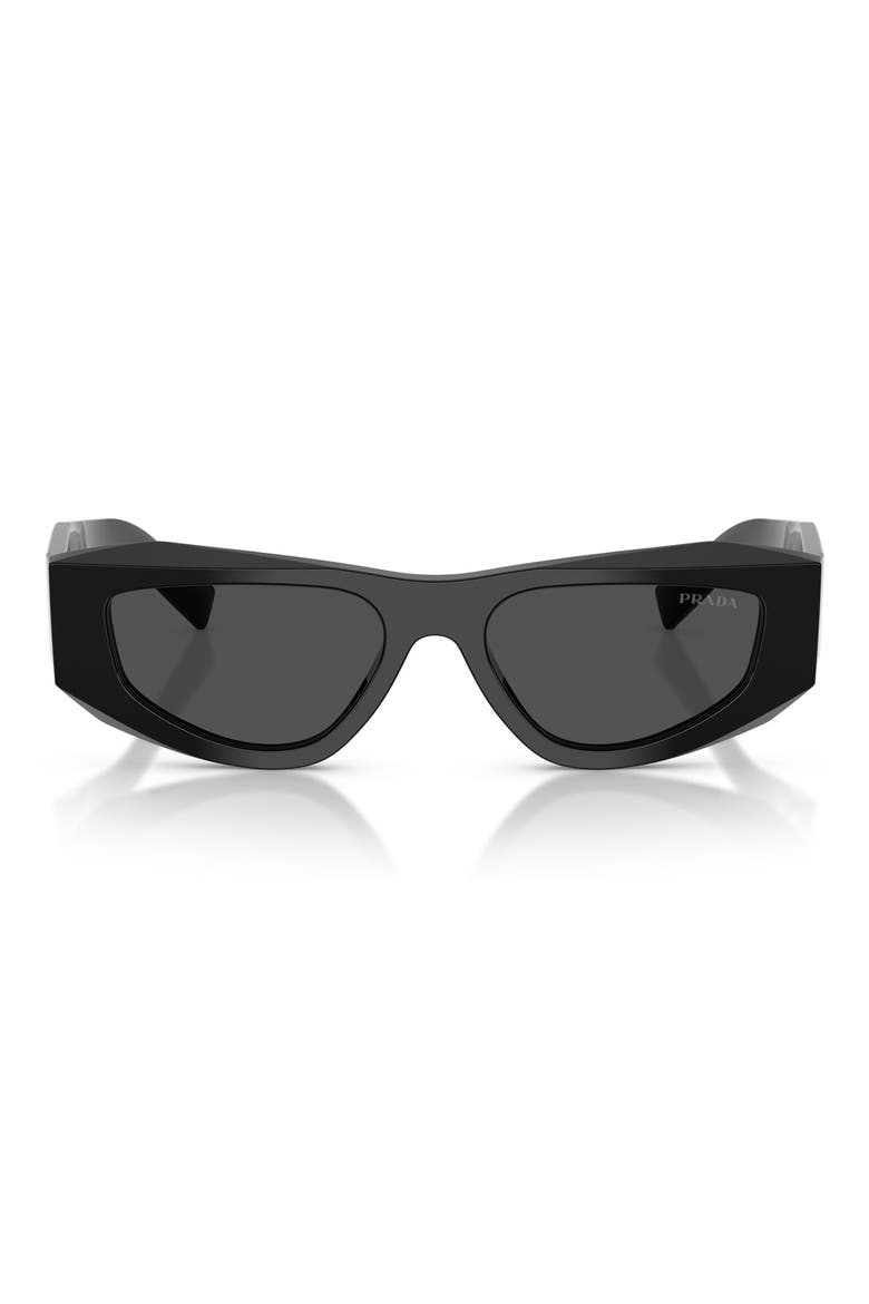 52mm Pillow Sunglasses, Main, color, BLACK / DARK GREY