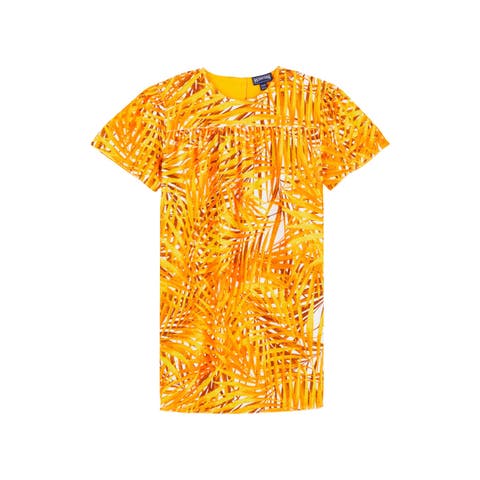 Kids' Palm Leaves Printed Terry Dress
