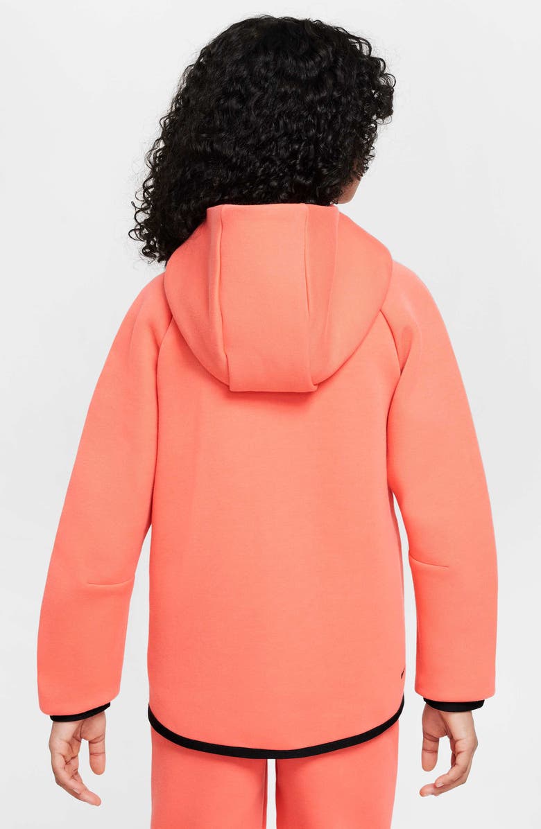 Nike Kids' Tech Fleece Full Zip Hoodie, Alternate, color, Magic Ember/ Black/ Black