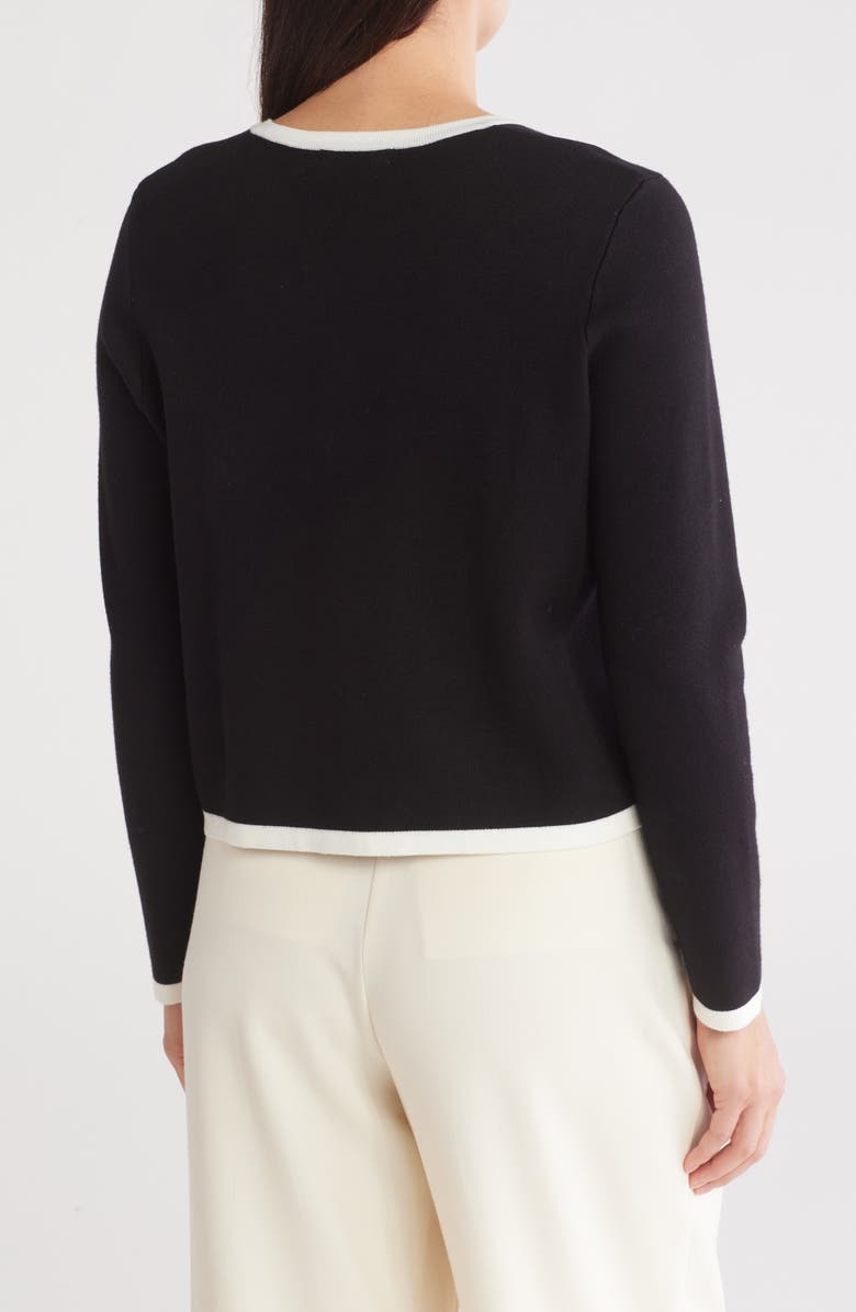 Adrianna Papell Mini Bow Tipped Button Front Cardigan, Alternate, color,