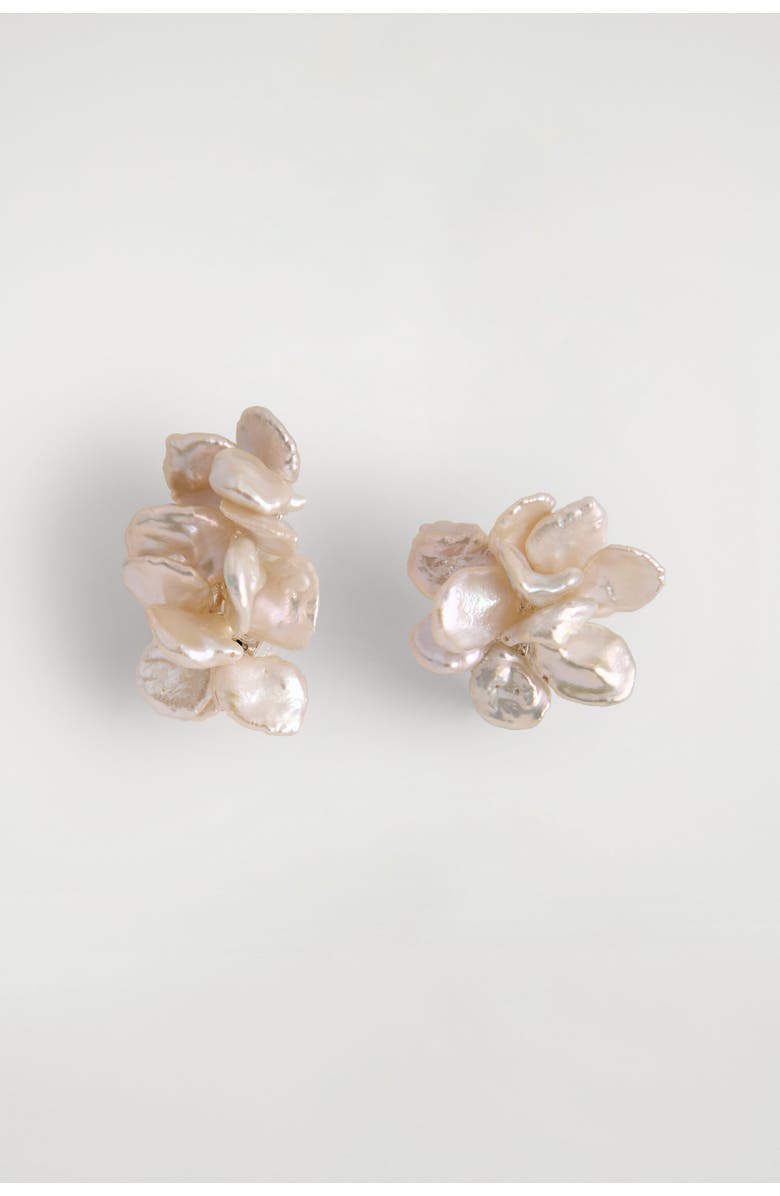 COS Mismatched Clustered Pearl Earrings, Main, color, Silver