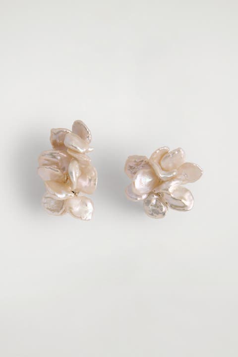 Mismatched Clustered Pearl Earrings