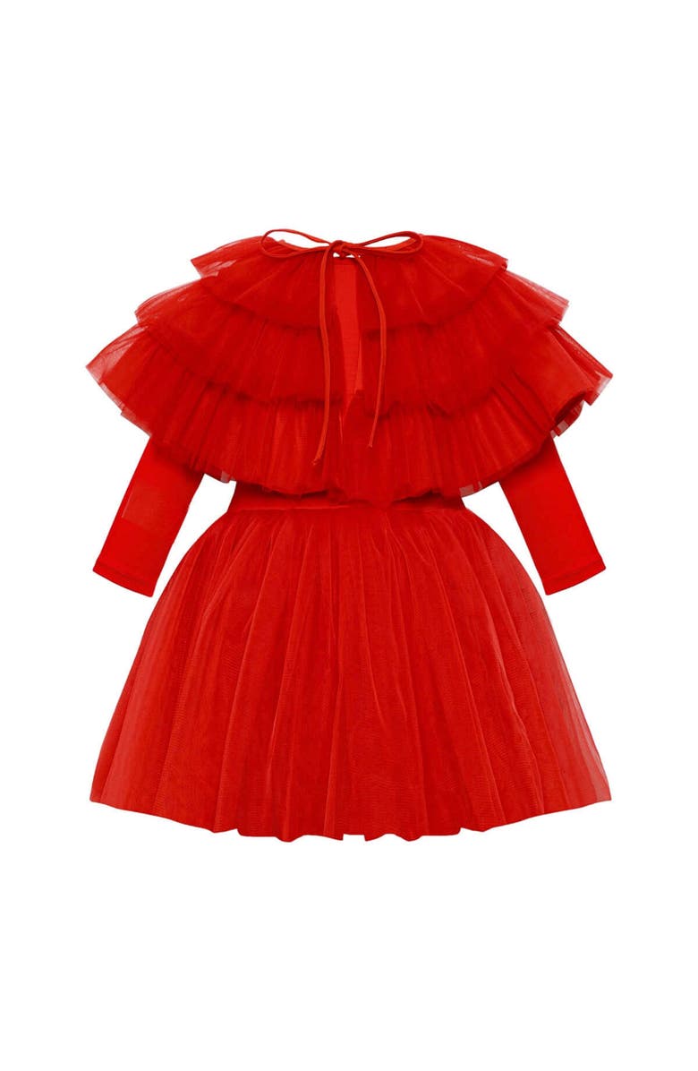 Mini Celebrities Heart Tulle Dress Set, Main, color, Red Love