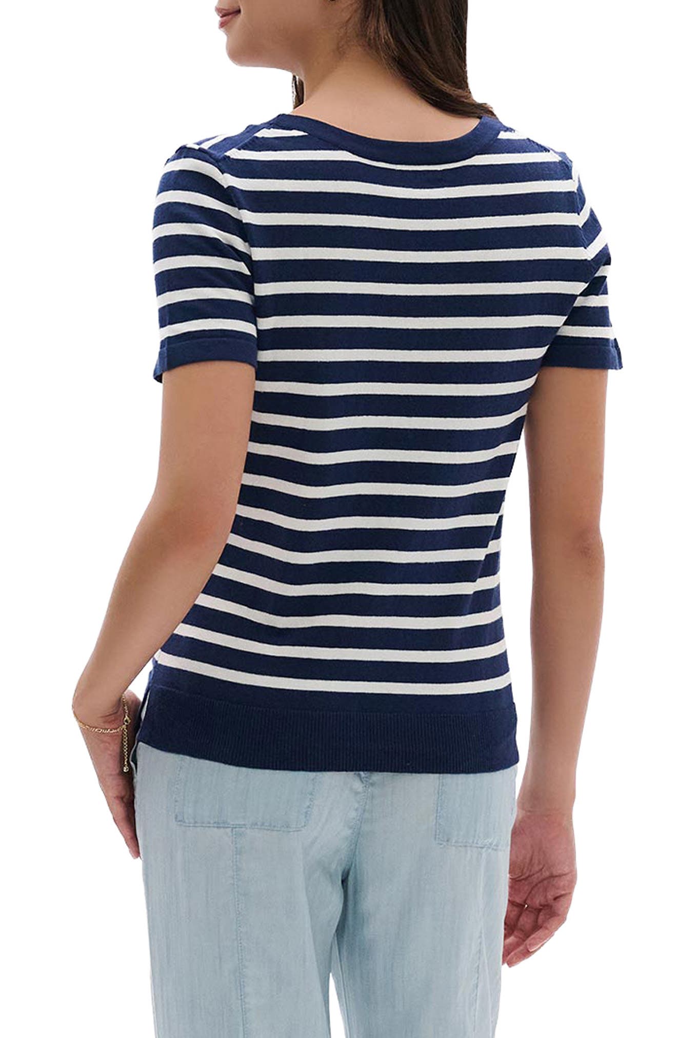 Stripe Short Sleeve Sweater - image 2