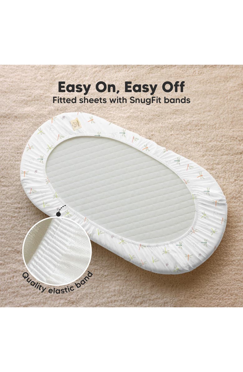 KeaBabies 2-Pack Soothe Fitted Bassinet Sheets, Alternate, color, Meadow