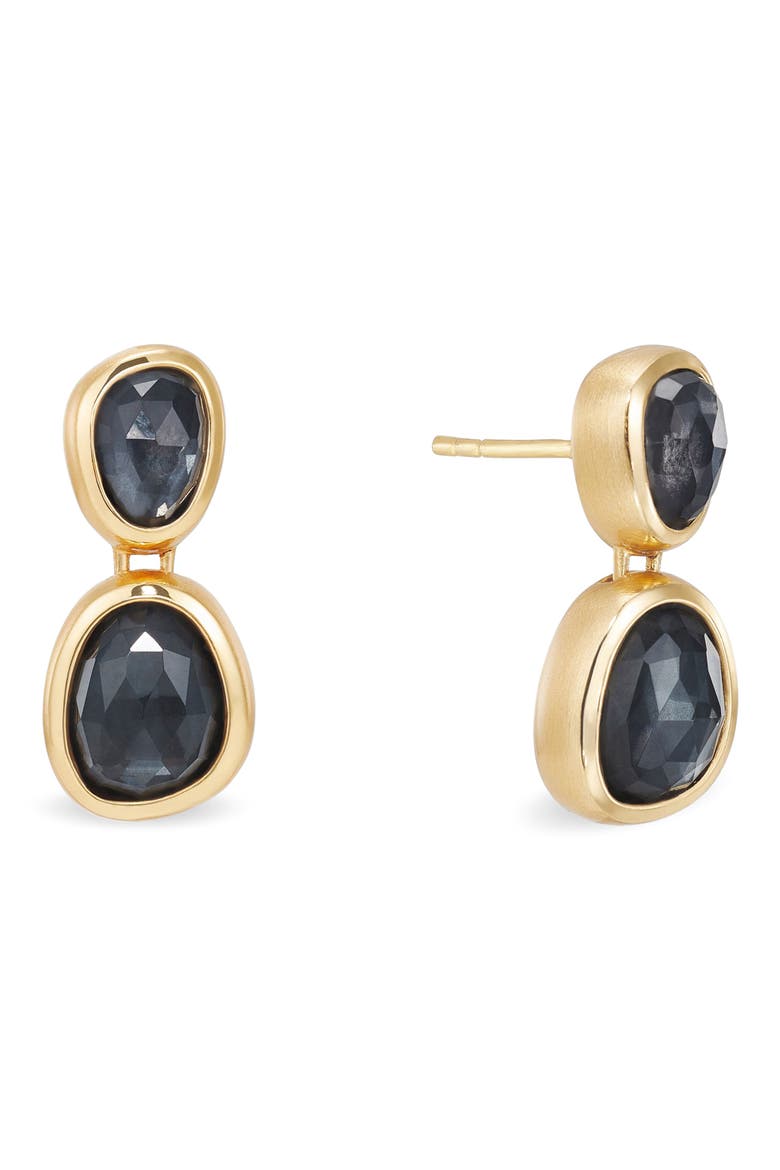 Cala Droplet Earrings, Main, color, IRIDESCENT HEMATITE/ GOLD