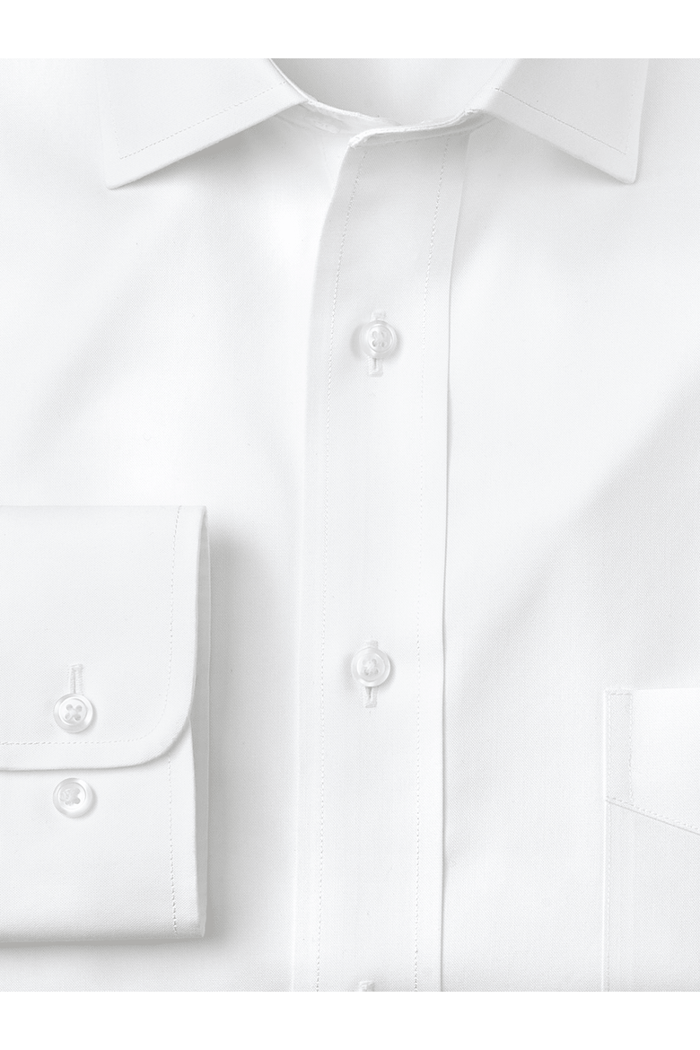 Non-iron Cotton Pinpoint Solid Spread Collar Dress Shirt, Alternate, color, White