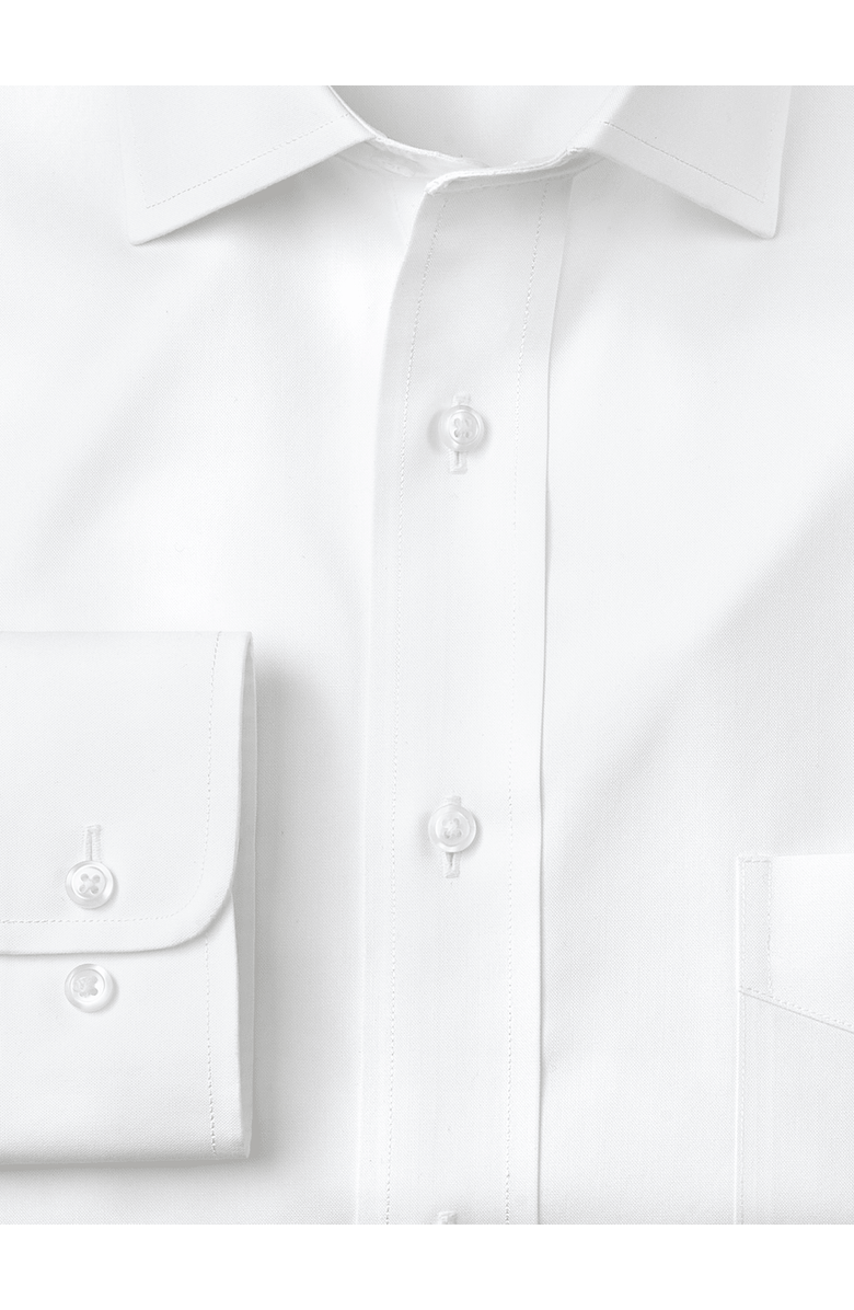 Paul Fredrick Non-iron Cotton Pinpoint Solid Spread Collar Dress Shirt, Alternate, color, White