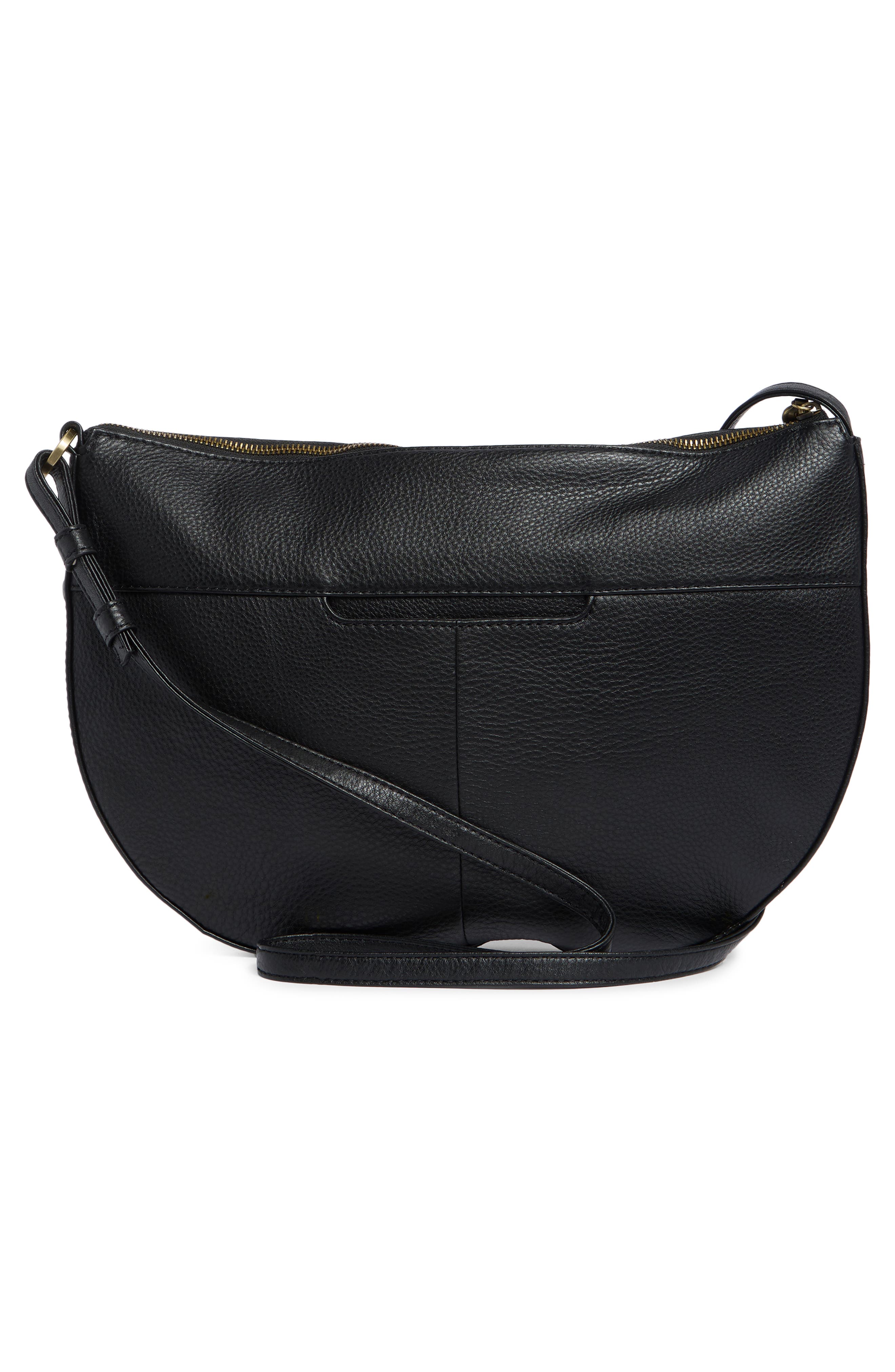 HOBO Cosmo Leather Shoulder Bag, Alternate, color, Black