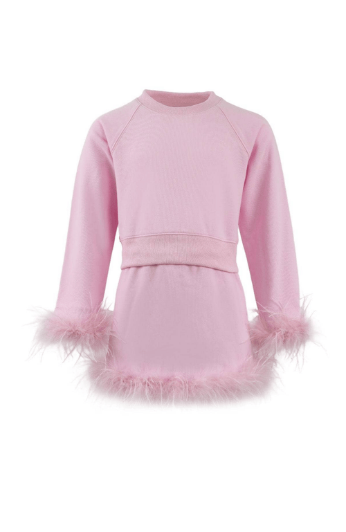 Lola + The Boys Feather Sweat Suit in Pink at Nordstrom, Size 12