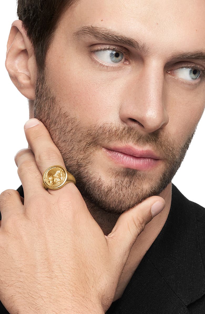 David Yurman Men's Life & Death Signet Ring, Alternate, color, 18K Yellow Gold