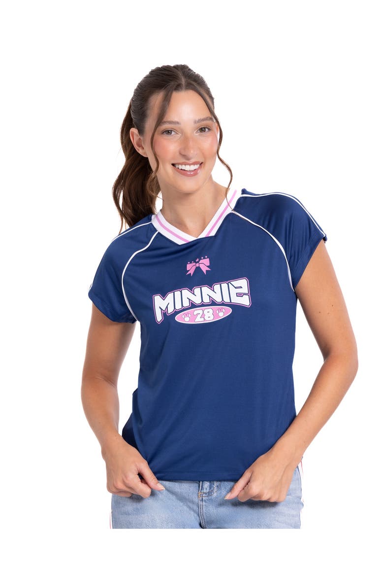 Mickey Mouse & Friends Short Sleeve Soccer Jersey, Main, color, Minnie Slate Blue