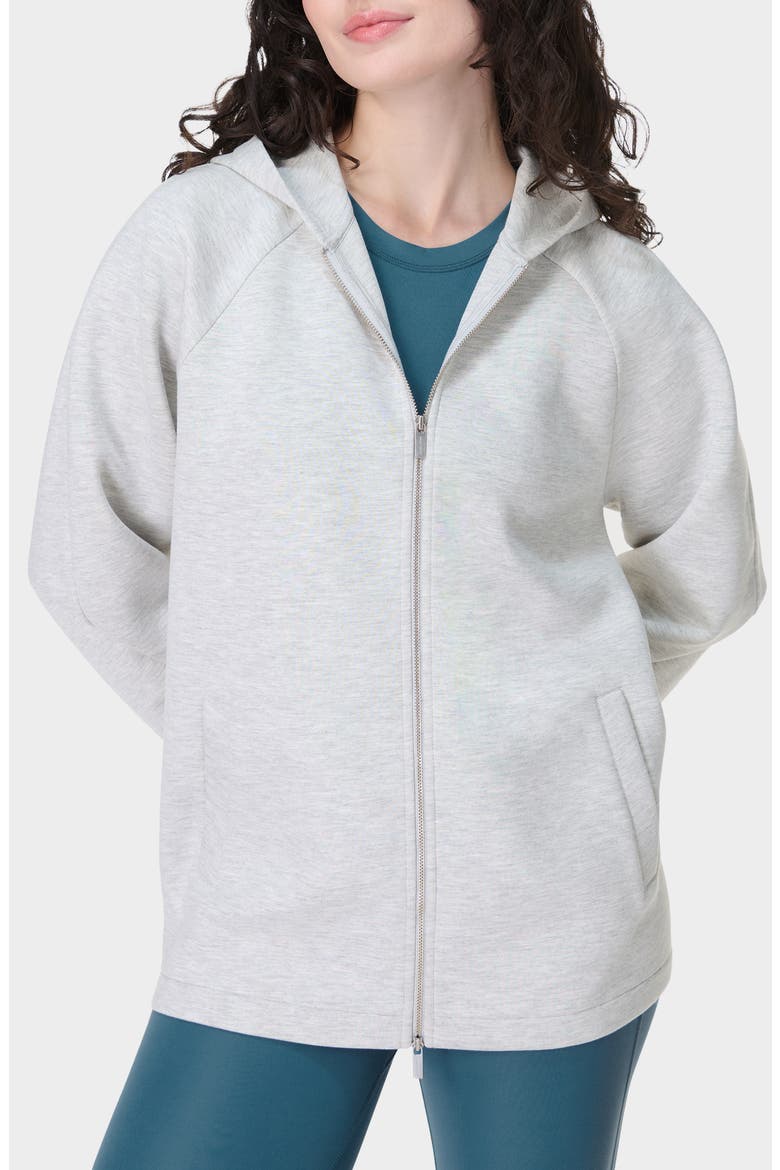 Wind Down Zip Hoodie, Main, color, ICE GREY MARL