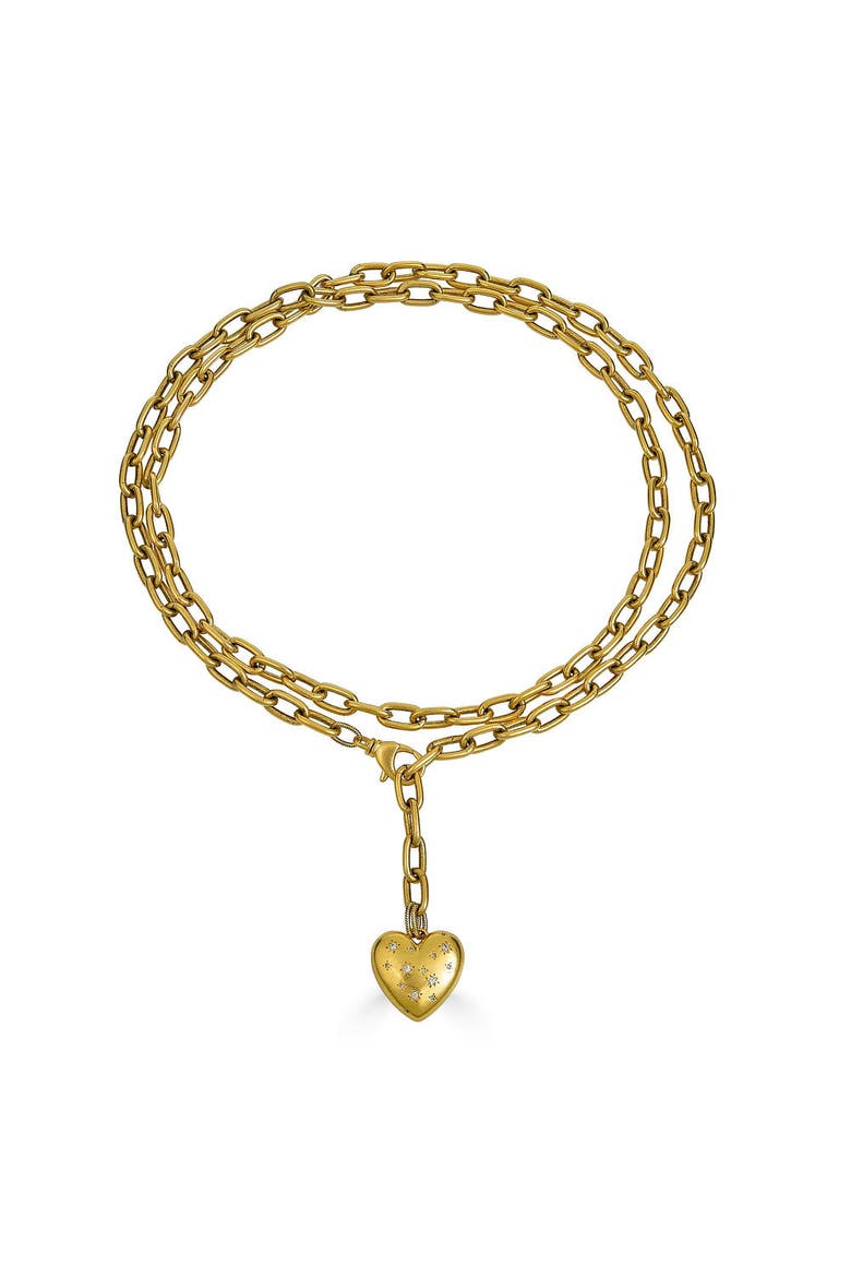 Long Heart Necklace, Main, color, Gold