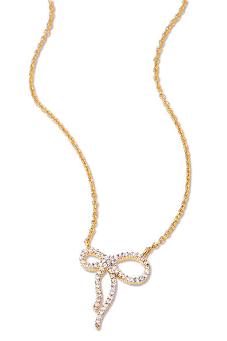 Adeline Bow Necklace, Alternate, color, GOLD