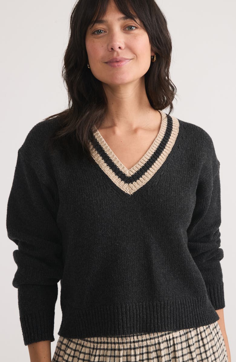 Marine Layer Wool & Cotton V-Neck Sweater, Alternate, color, 