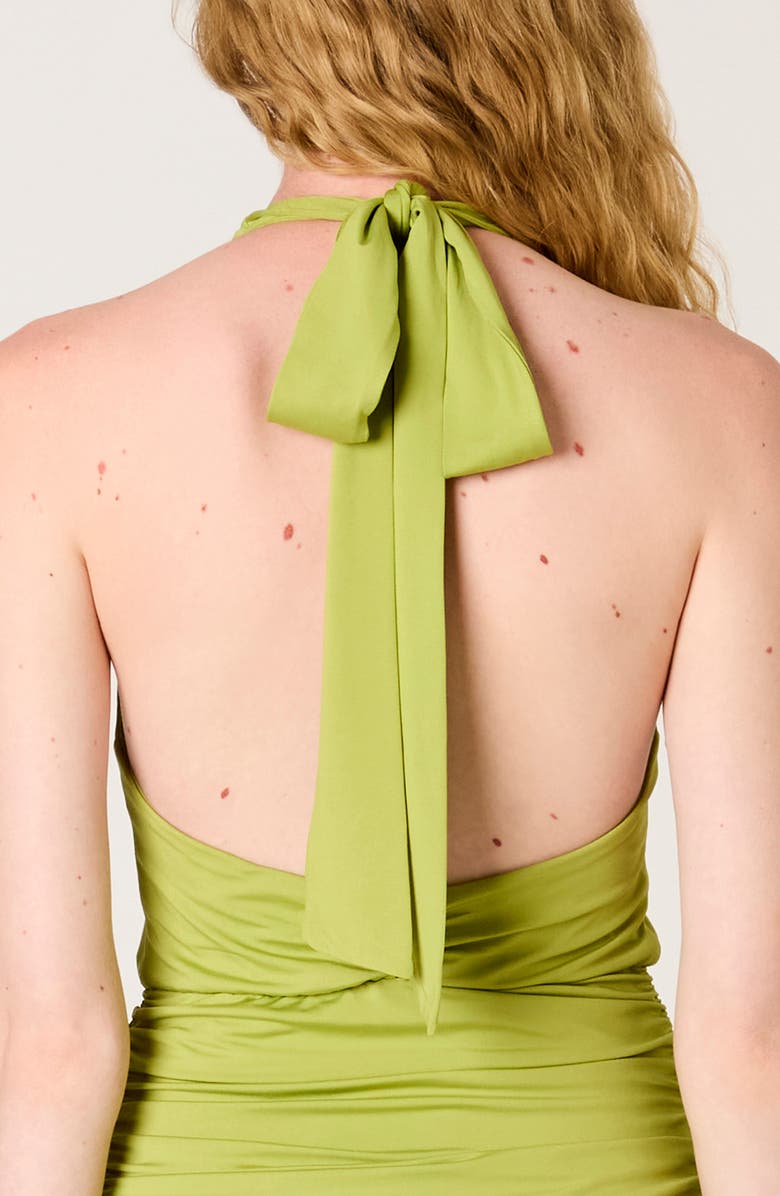 Nia Nayara Halter Neck Maxi Dress, Alternate, color, Matcha