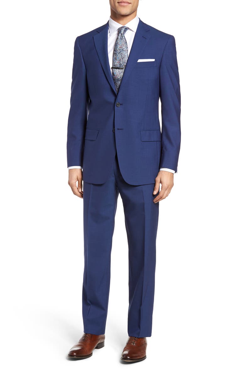 Hart Schaffner Marx Classic Fit Solid Wool Suit, Main, color,