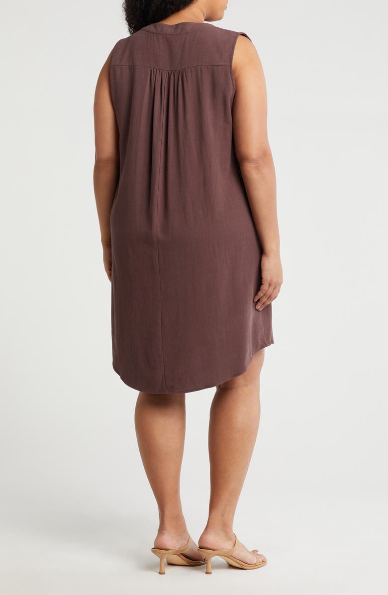 Renee C V-Neck Sleeveless Shift Dress, Alternate, color, Mocha