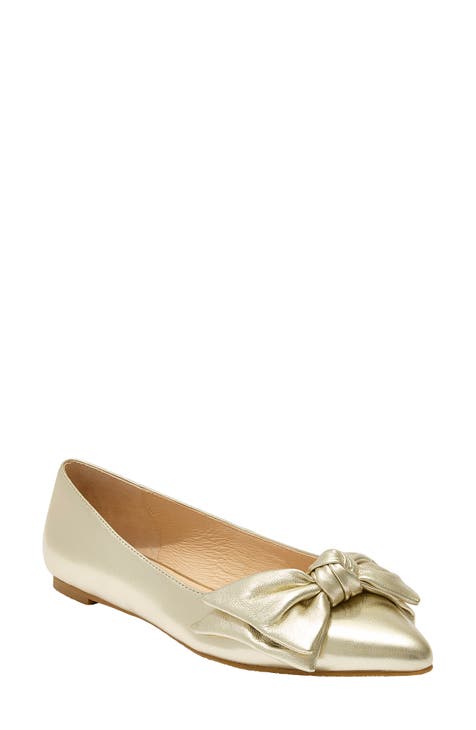 Womens gold flats discount